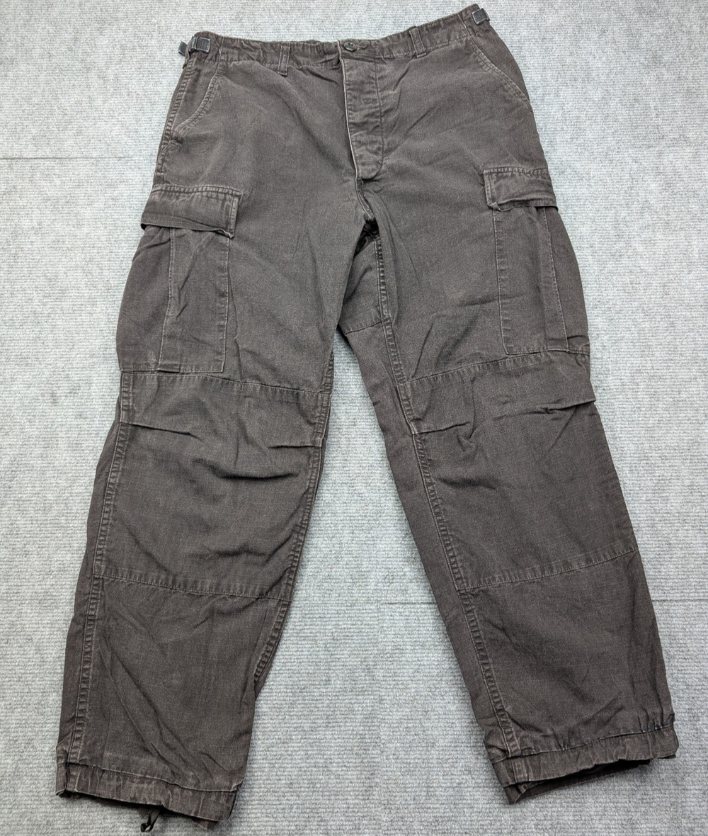 Military Combat Trousers Mens Medium Long Cargo Utility Ripstop Drawstring Hem